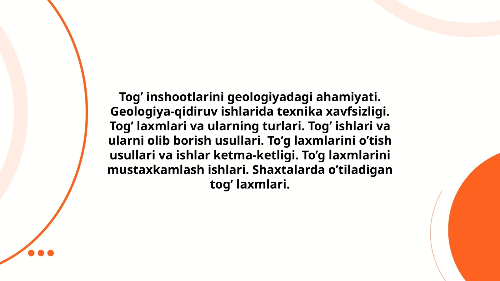 Tog’ inshootlarining geologiya-dagi ahamiyati