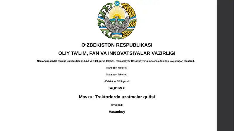 Traktorlarda uzatmalar qutisi