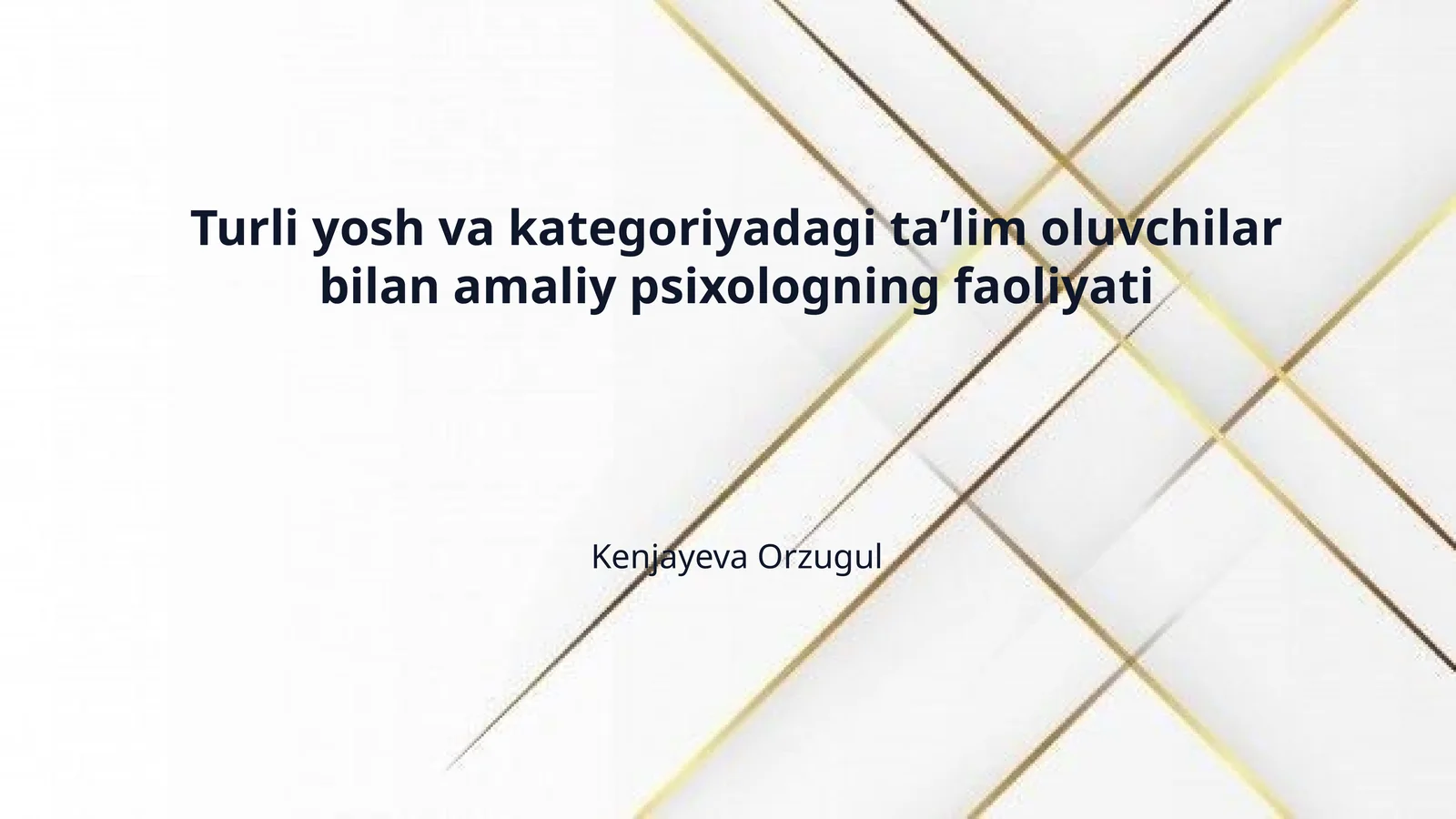 Turli yosh va kategoriyadagi taʼlim oluvchilar bilan amaliy psixologning faoliyati