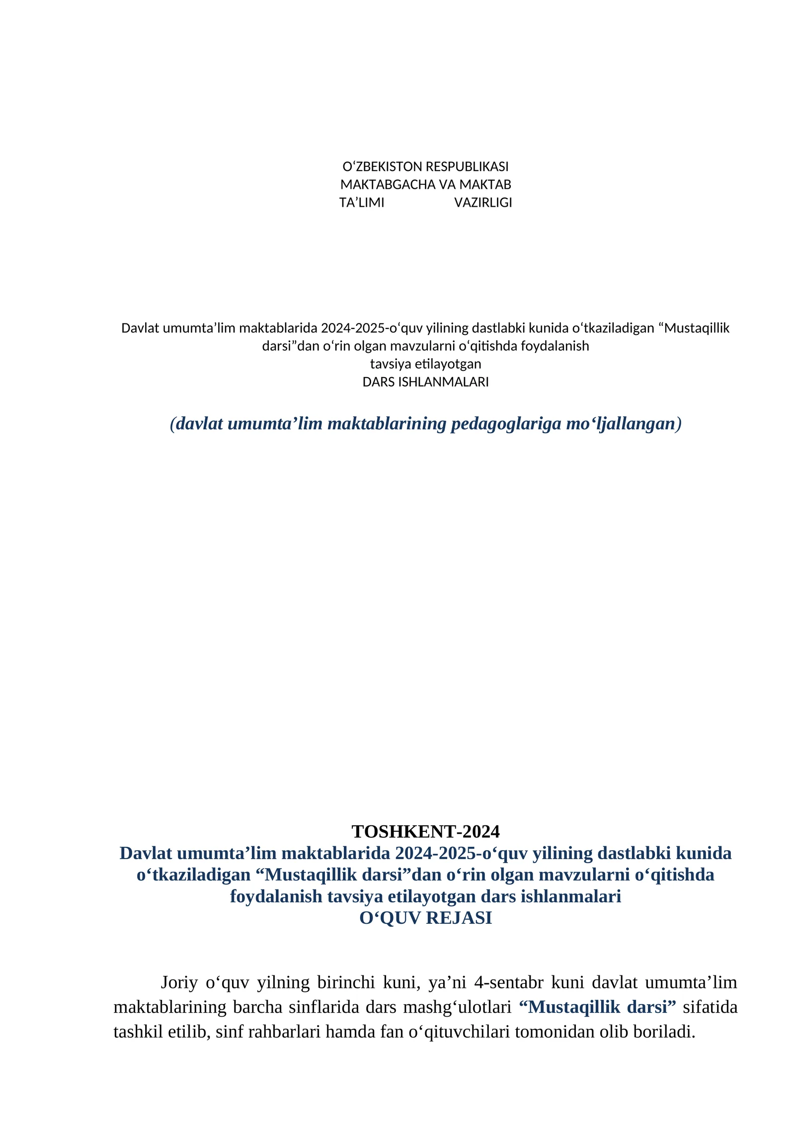 Mustaqillik Darsi Dars Ishlanmalari