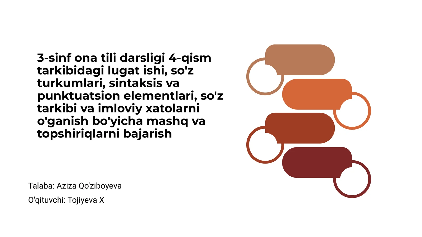 Ona Tili Darsligi 4-Qism Tarkibidagi Lugat Ishi