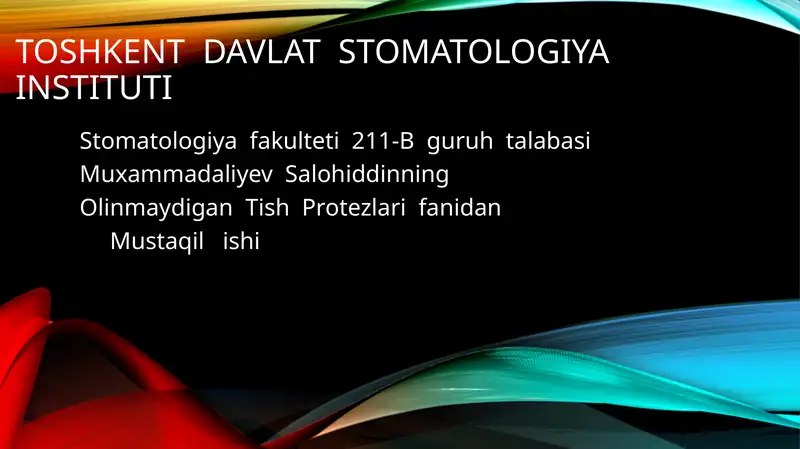 Olinmaydigan Tish Protezlari
