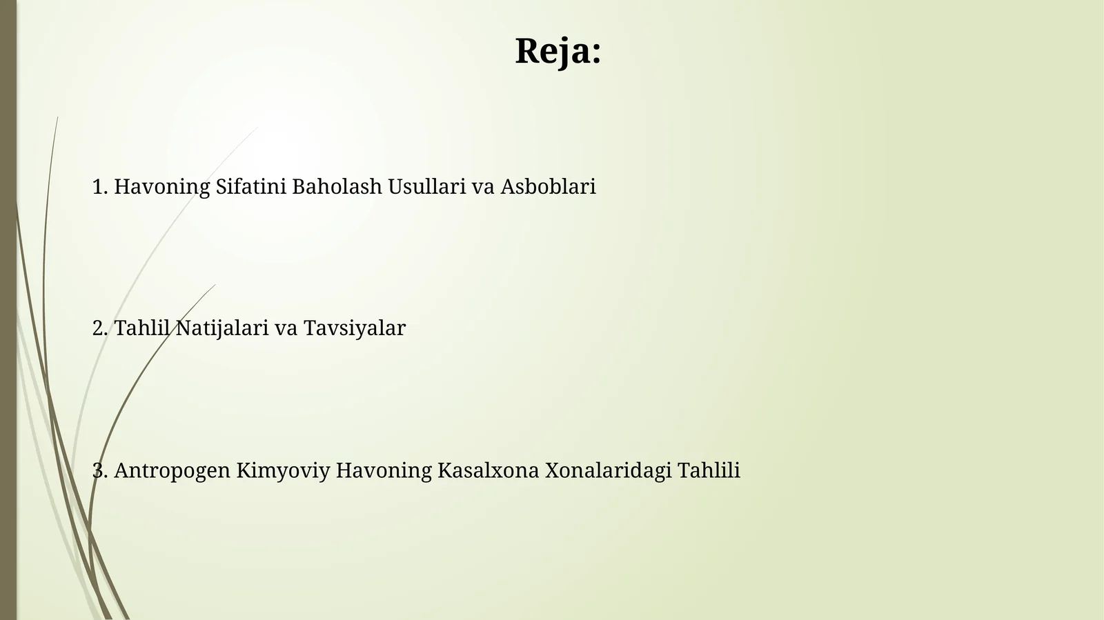 Havoning Sifatini Baholash Usullari va Asboblari