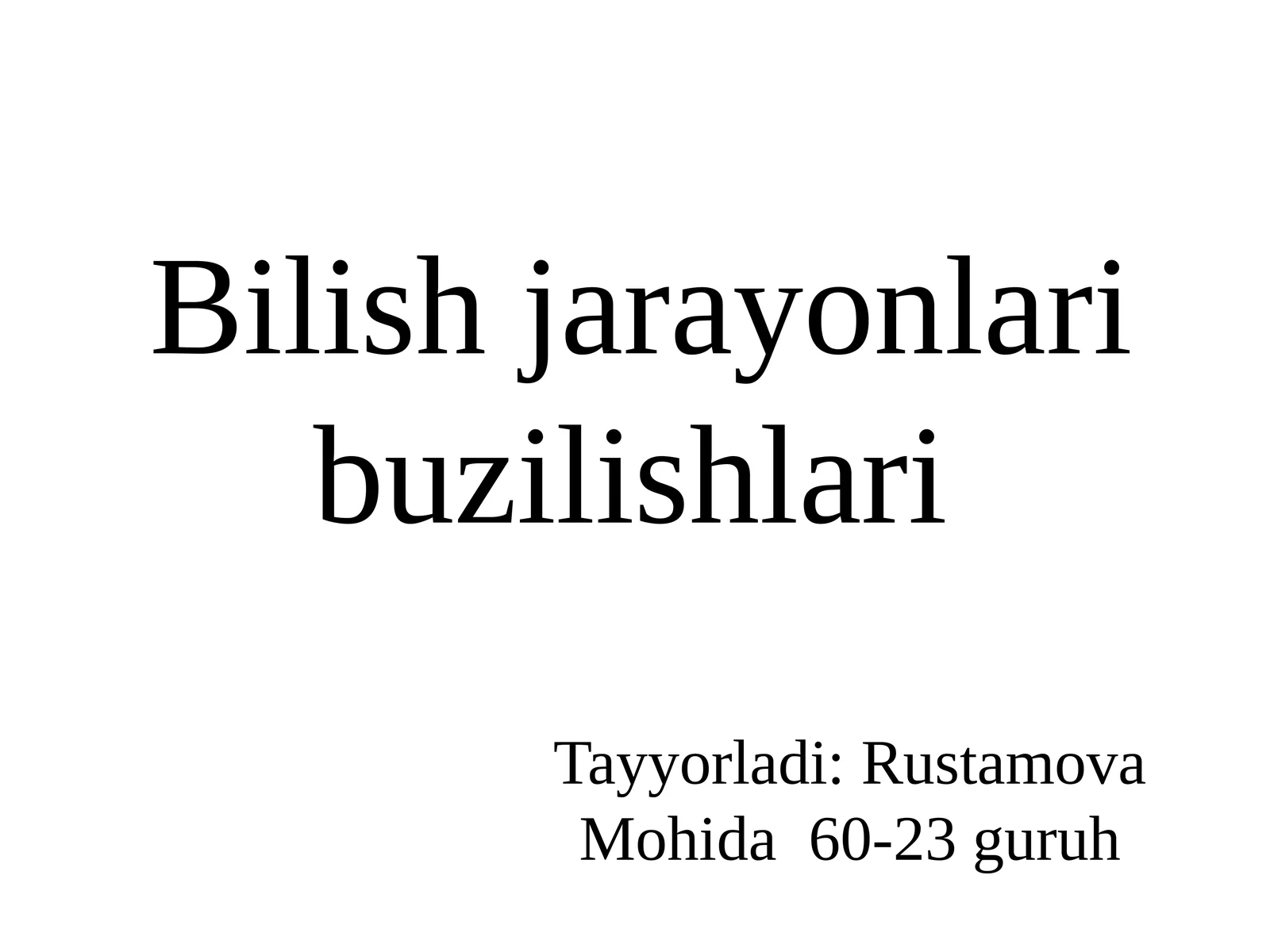 Bilishjarayonlaribuzilishlari