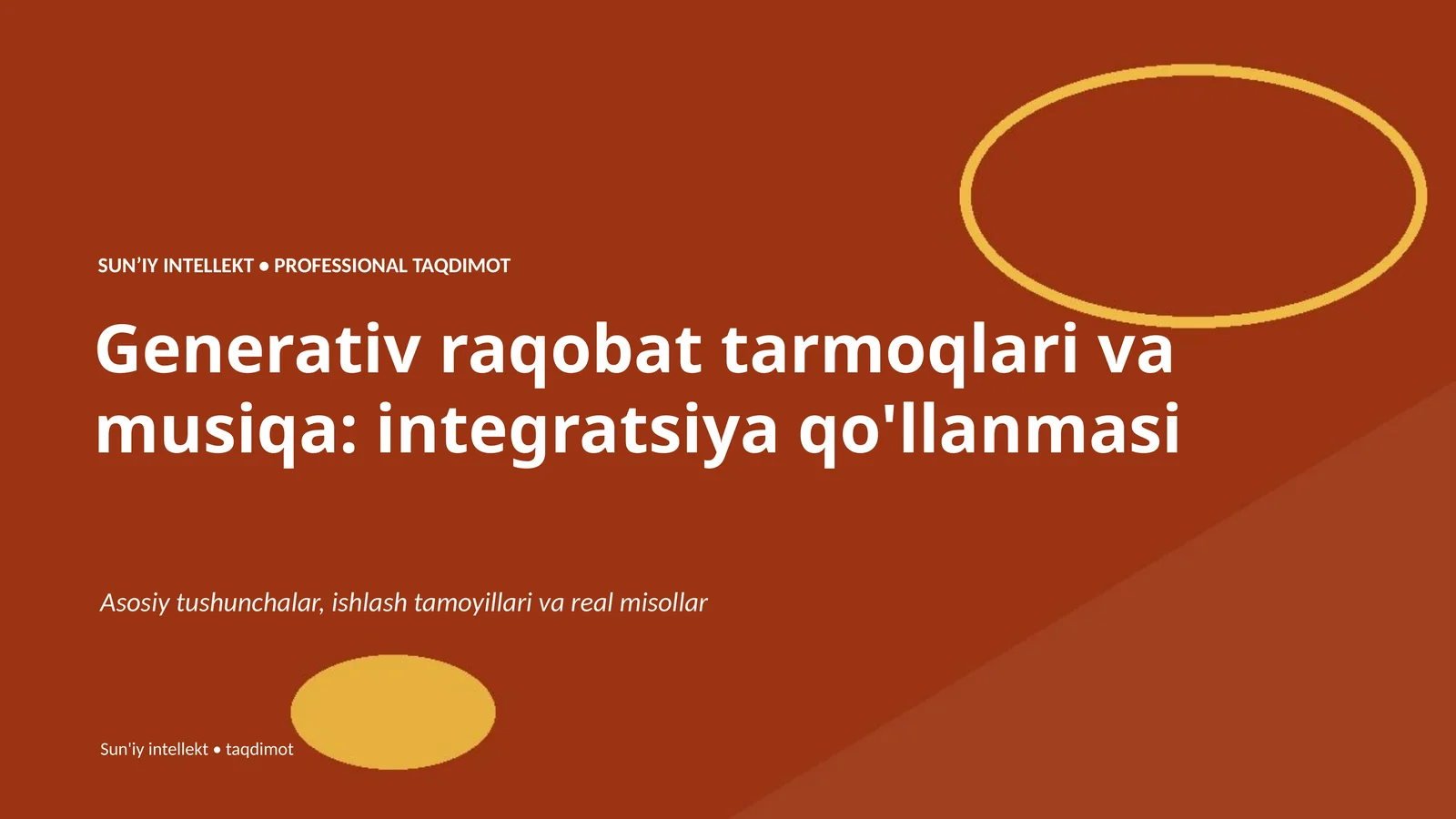 Generativ raqobat tarmoqlari va musiqa: integratsiya qo'llanmasi