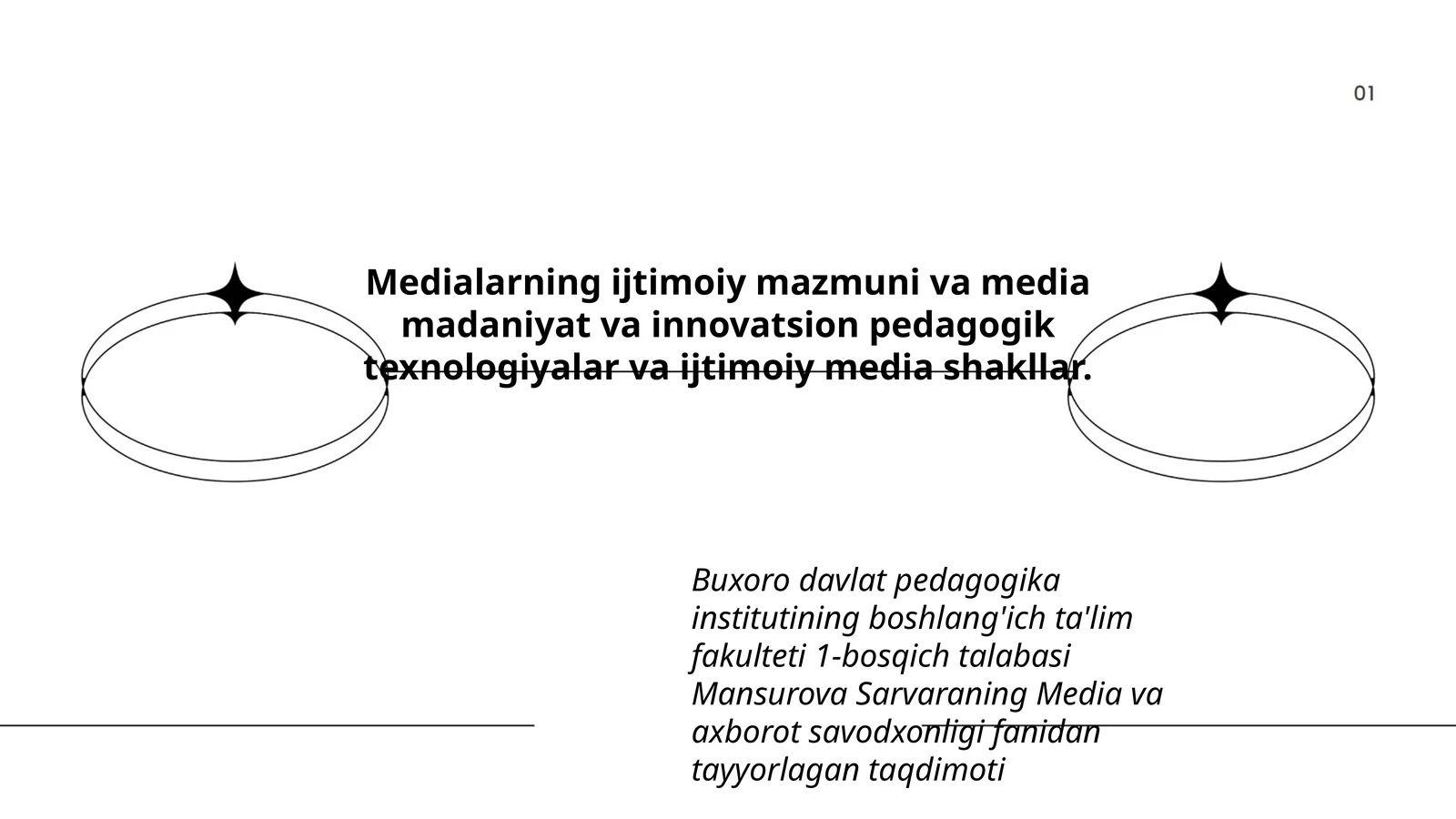 Media va axborot savodxonligi fanidan ta'lim