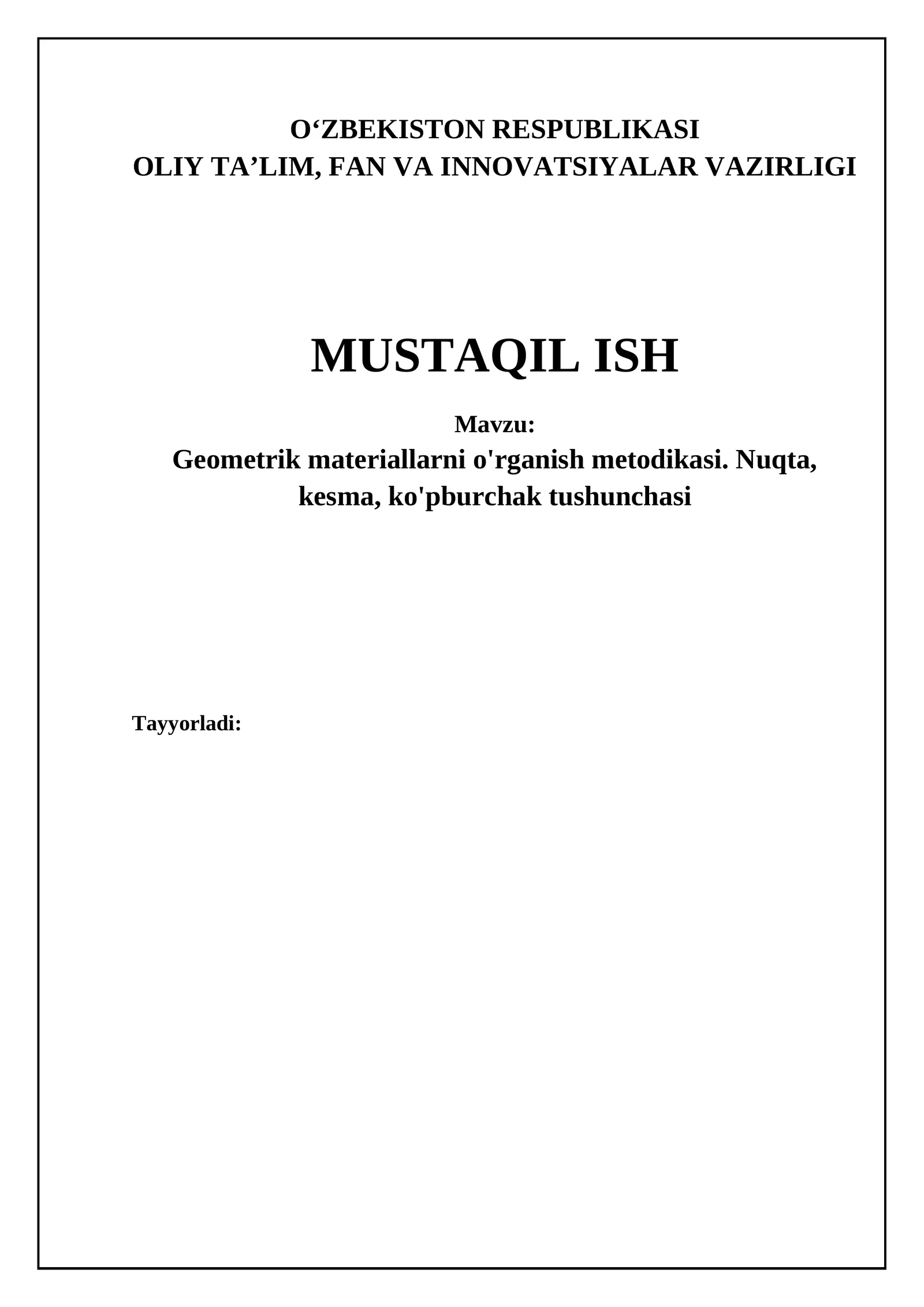 Geometrik materiallarni o'rganish metodlari