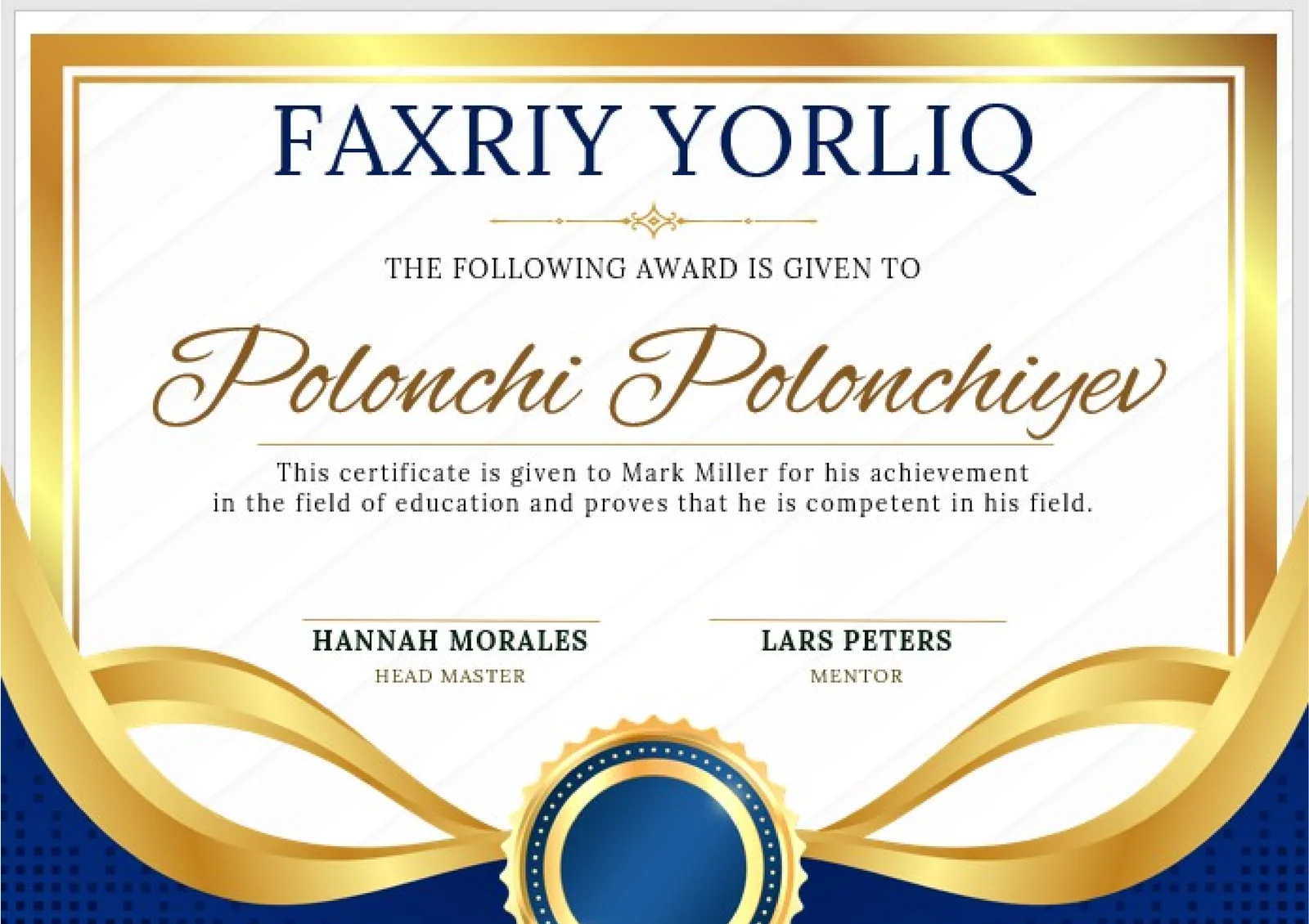 FAXRIY YORLIQ
