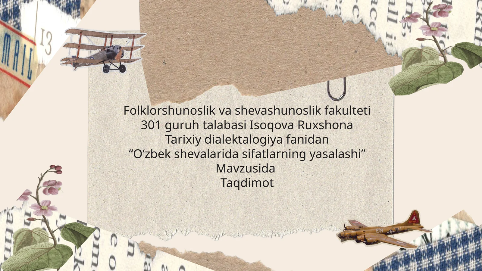 Oʻzbek shevalarida sifatlarning yasalishi