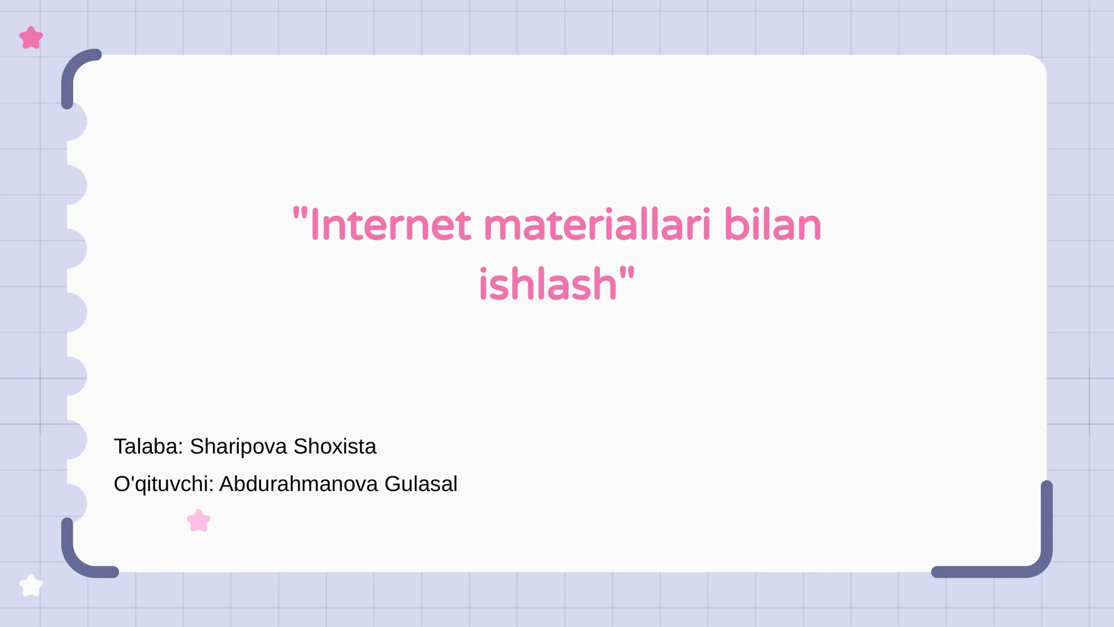 Internet materiallari bilan ishlash