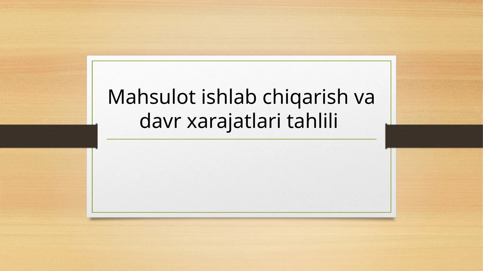 Mahsulot ishlab chiqarish va davr xarajatlari tahlili