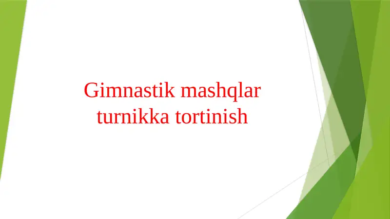 Gimnastik mashqlar turnikka tortinish