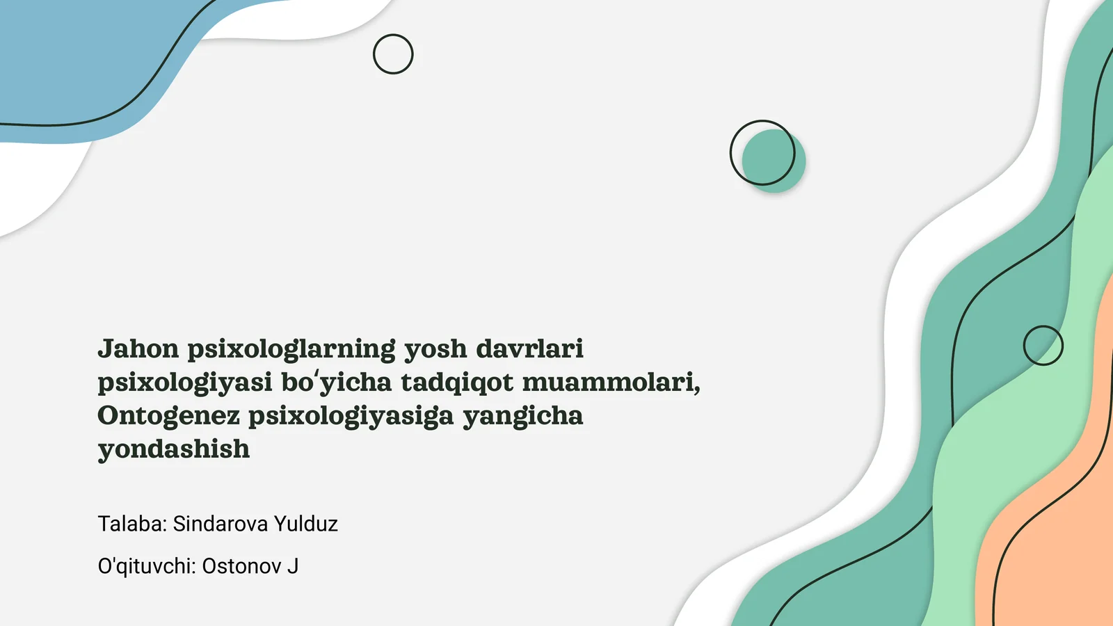 Yosh davrlari psixologiyasi