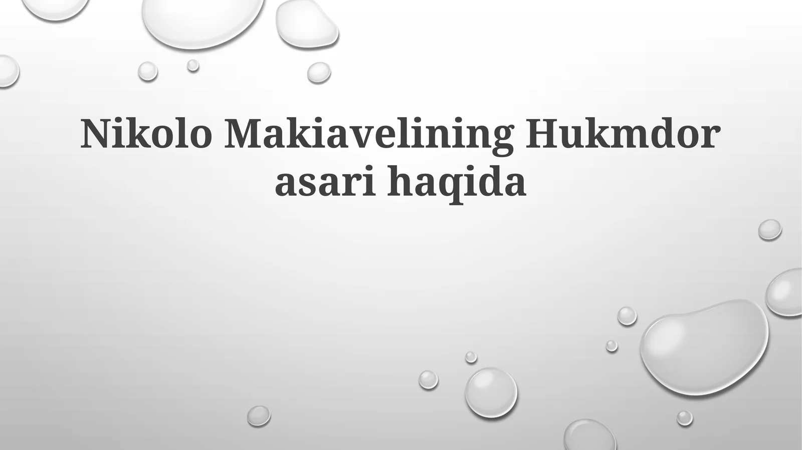 Nikolo Makiavellining "Knyaz" asari