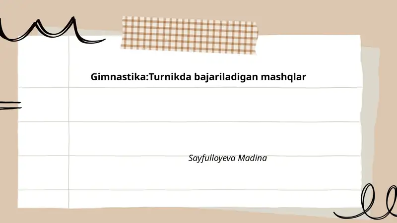 Gimnastika:Turnikda bajariladigan mashqlar