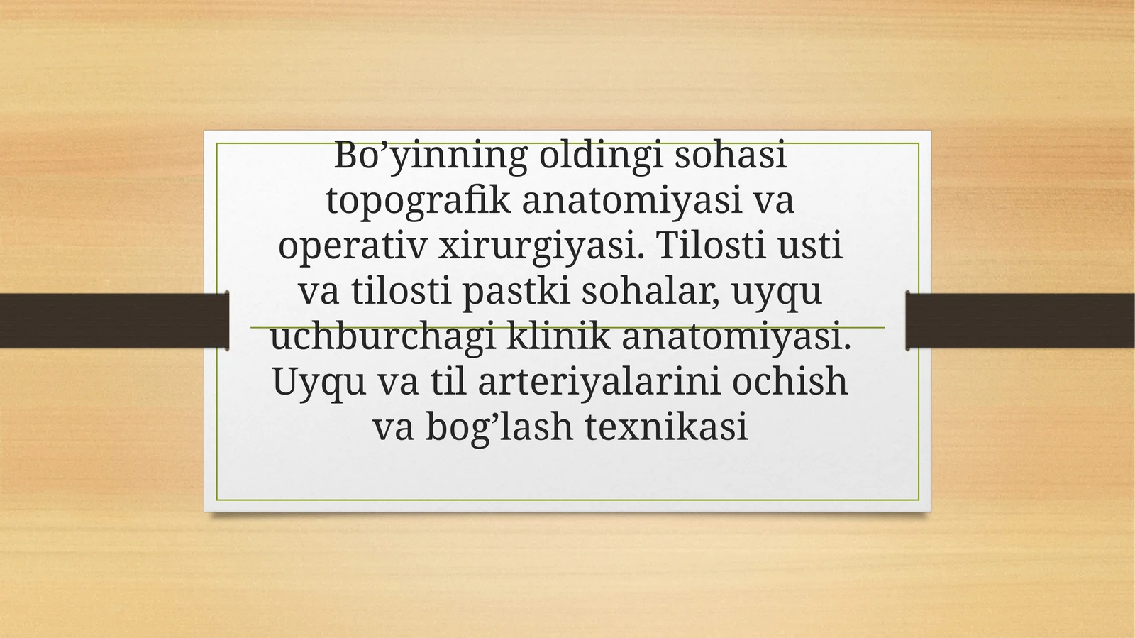 Bo’yinningoldingisohasi anatomiyasi va operativ xirurgiyasi