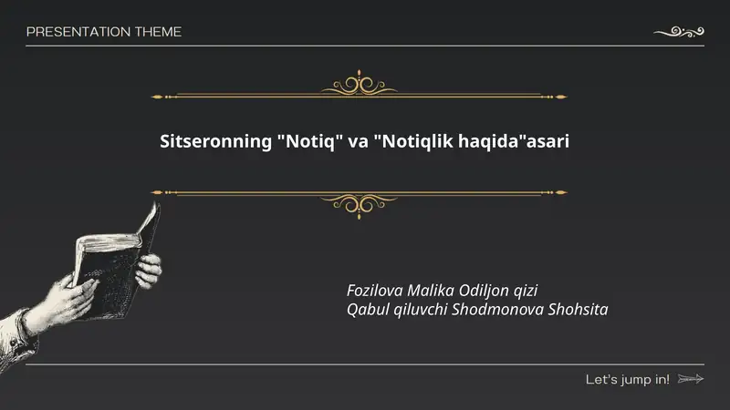 Sitseronning "Notiq" va "Notiqlik haqida"asari