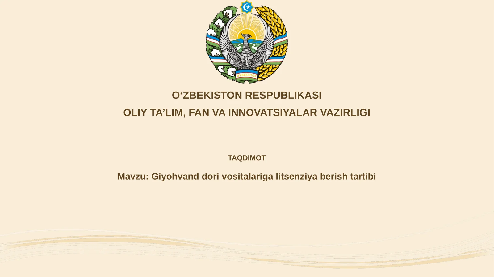 Giyohvanddorivositalarigalitsenziyaberishtartibi