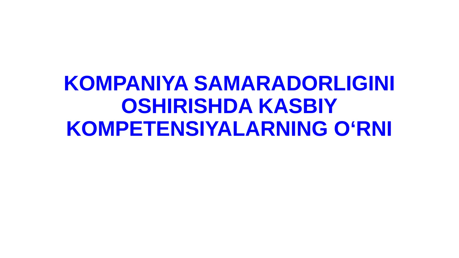 Kasbiy kompetensiyalar