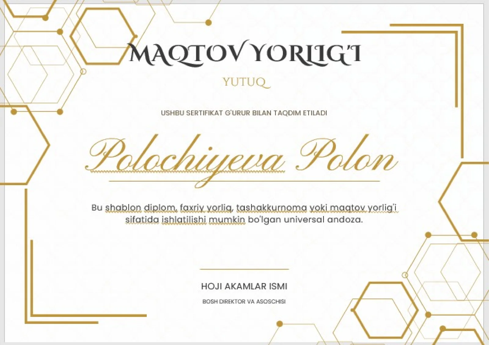 MAQTOV YORLIG'I
