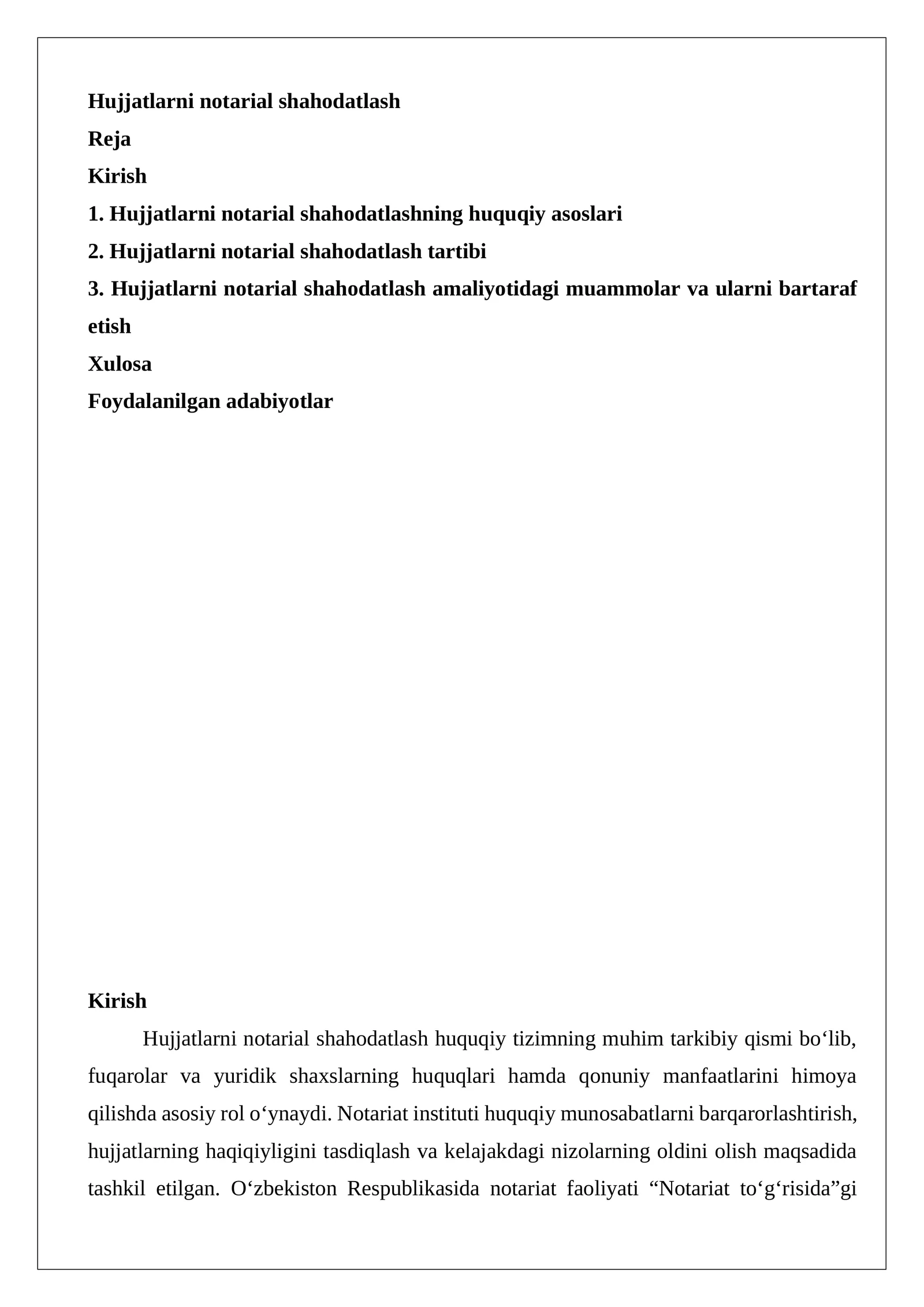 Hujjatlarni notarial shahodatlash