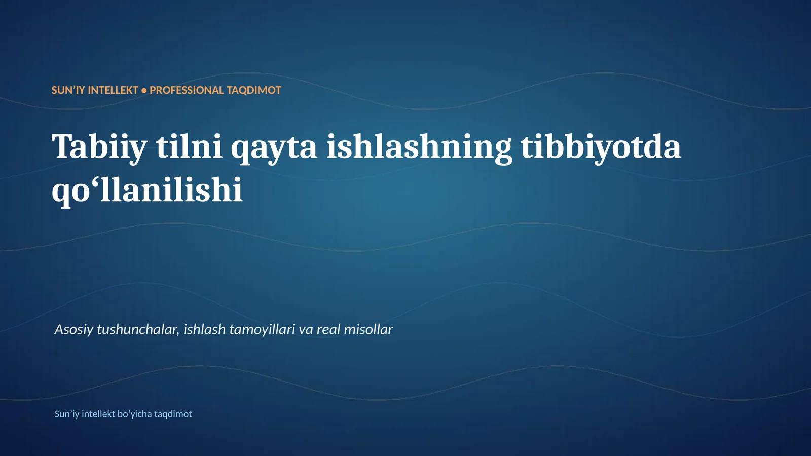 SUNʼIY INTELLEKT • PROFESSIONAL TAQDIMOT