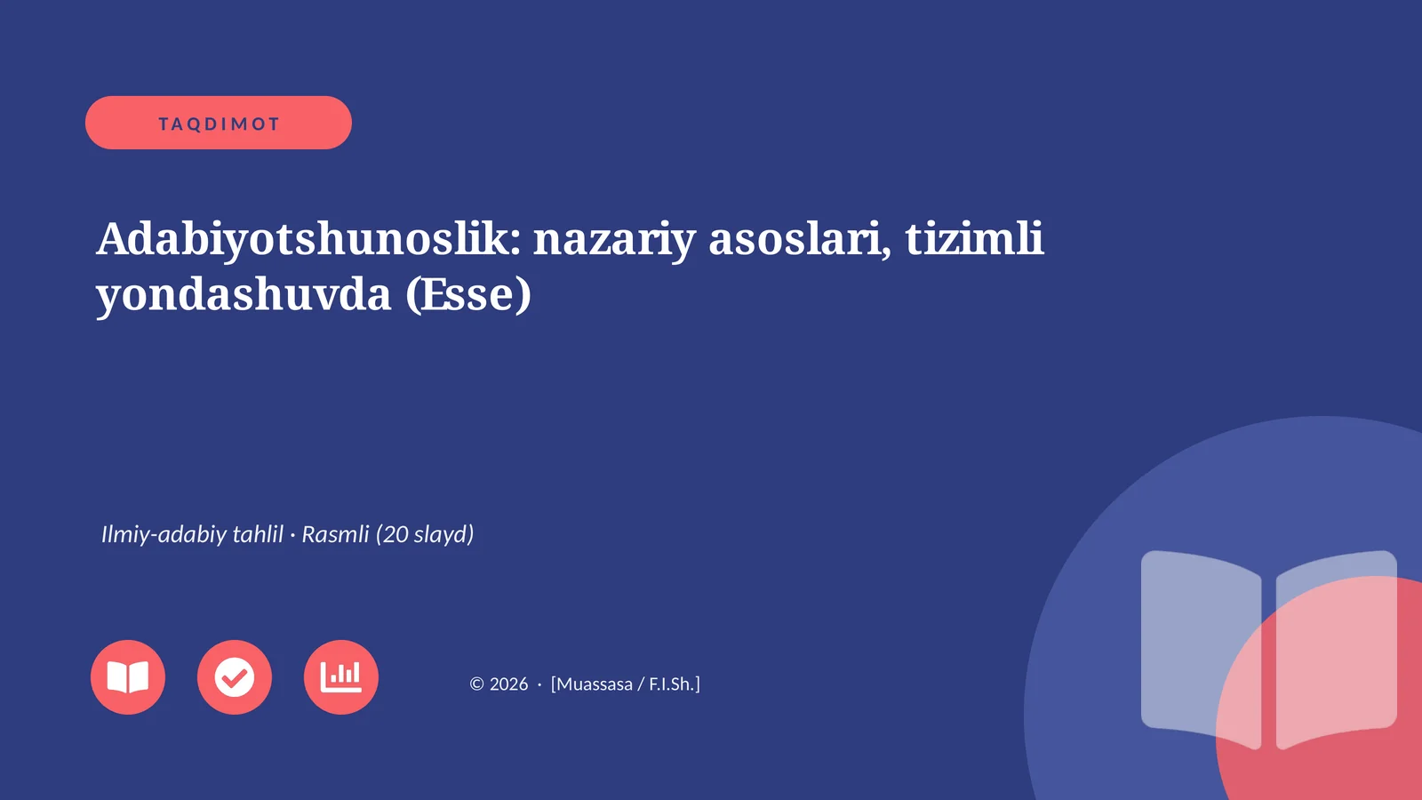 Adabiyotshunoslik: nazariy asoslari, tizimli yondashuvda (Esse)