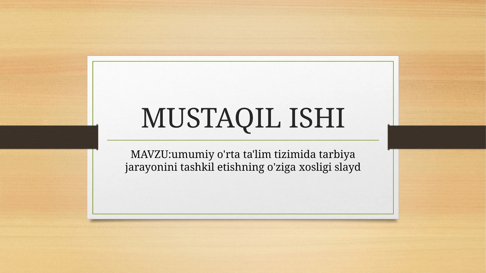 umumiy o'rta ta'lim tizimida tarbiya jarayonini tashkil etishning o'ziga xosligi slayd
