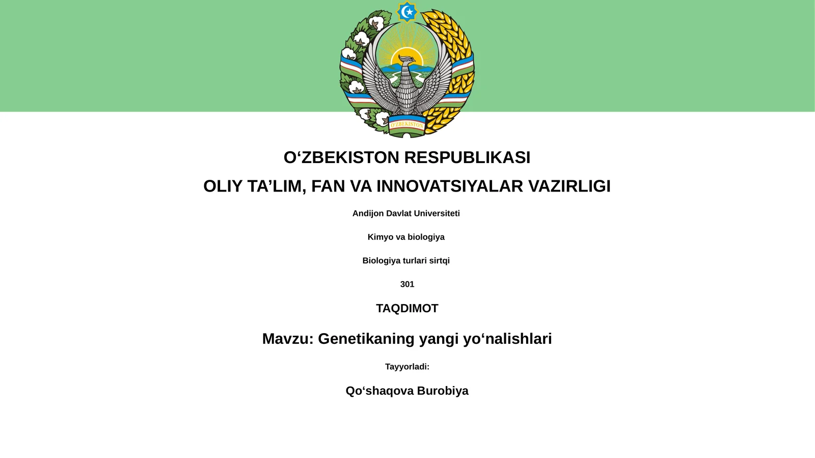 Genetikaning yangi yoʻnalishlari