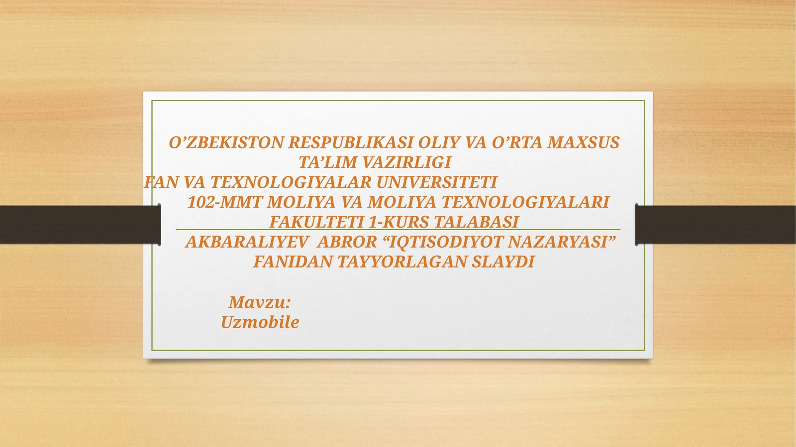 Mavzu:Uzmobile
