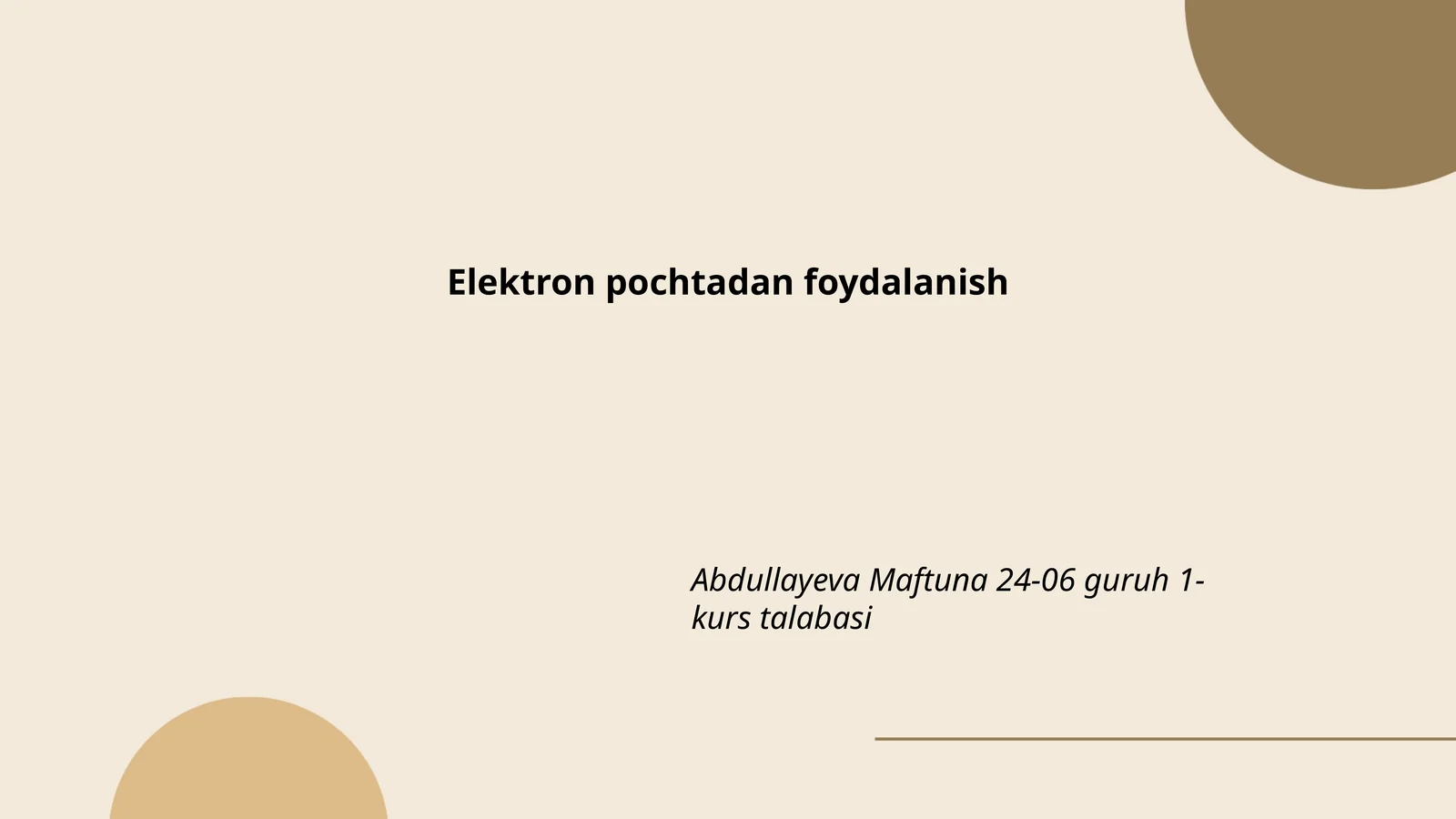 Elektron pochtadan foydalanish