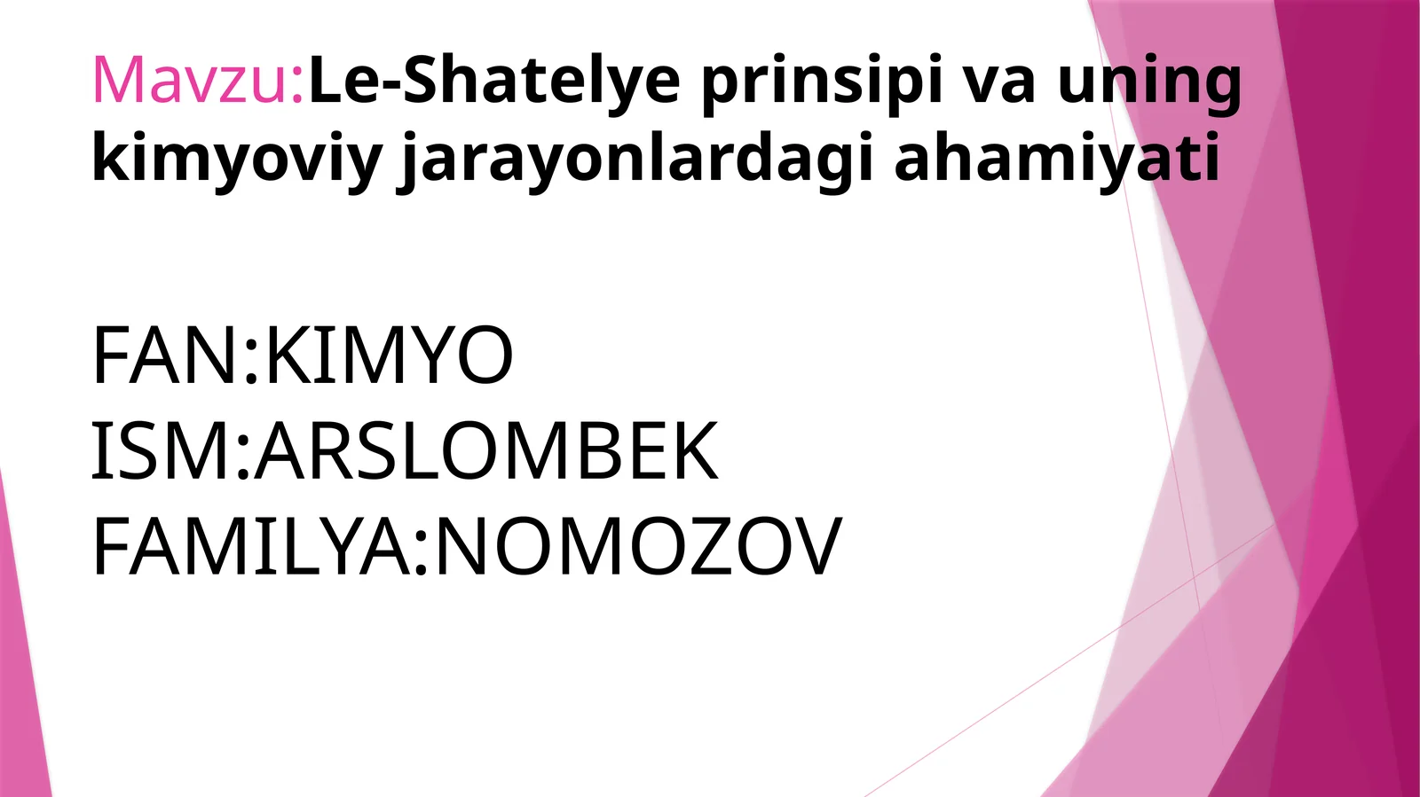 Le-Shatelyeprinsipivauningkimyoviyjarayonlardagiahamiyati