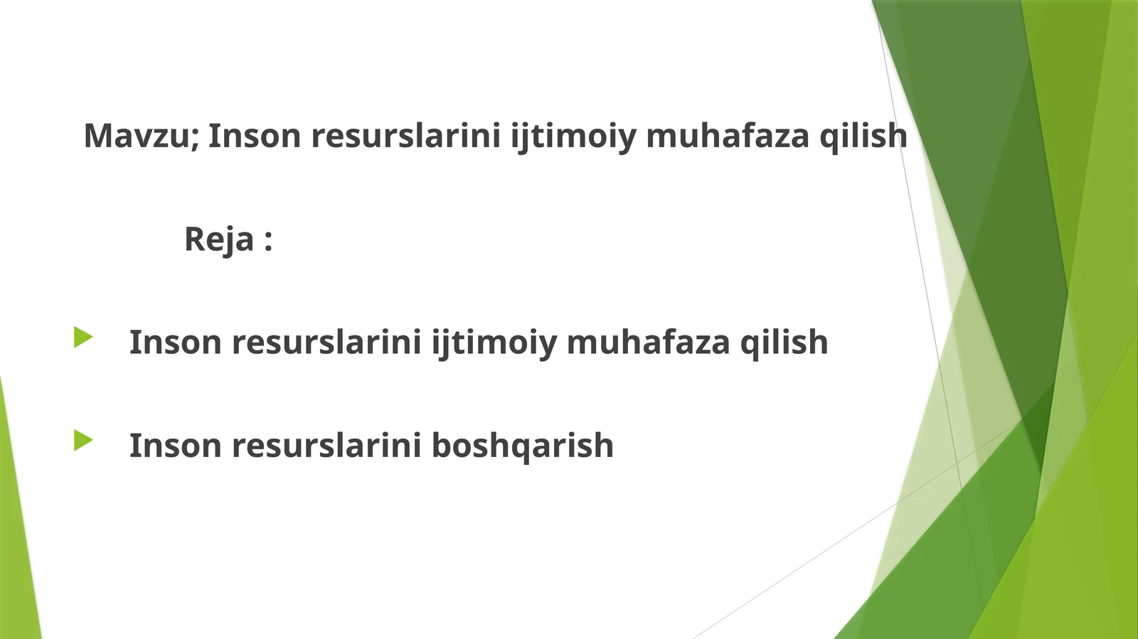 Inson resurslarini ijtimoiy muhafaza qilish