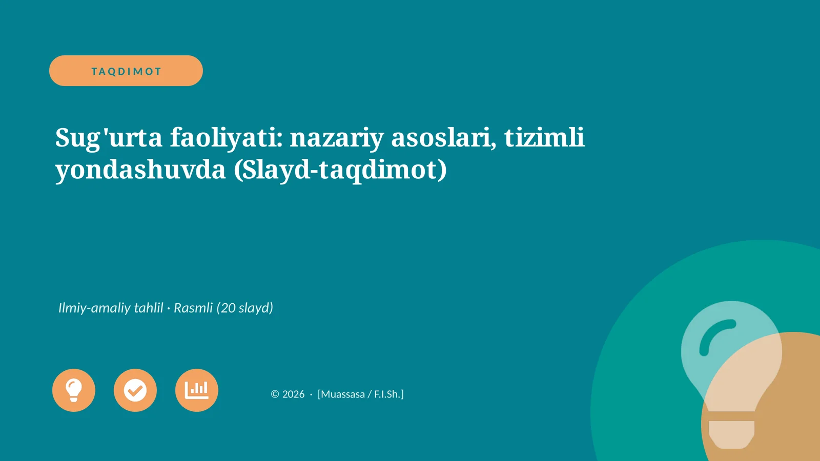 Sug'urta faoliyati: nazariy asoslari, tizimli yondashuvda (Slayd-taqdimot)