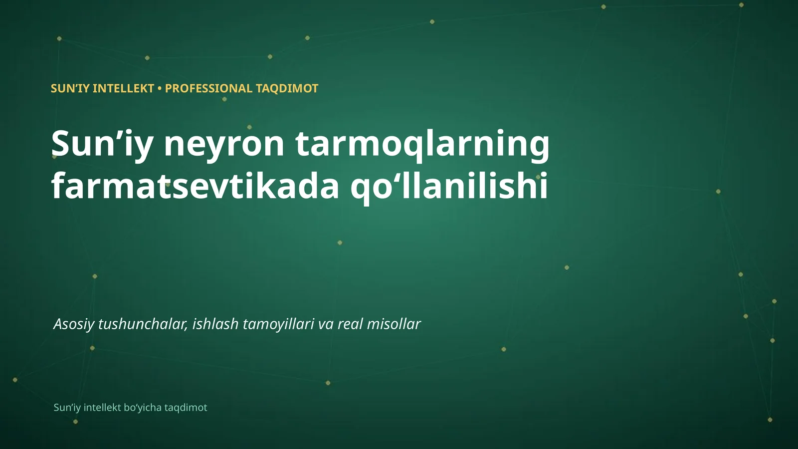 Sun'i intellekt bo'yicha taqdimot