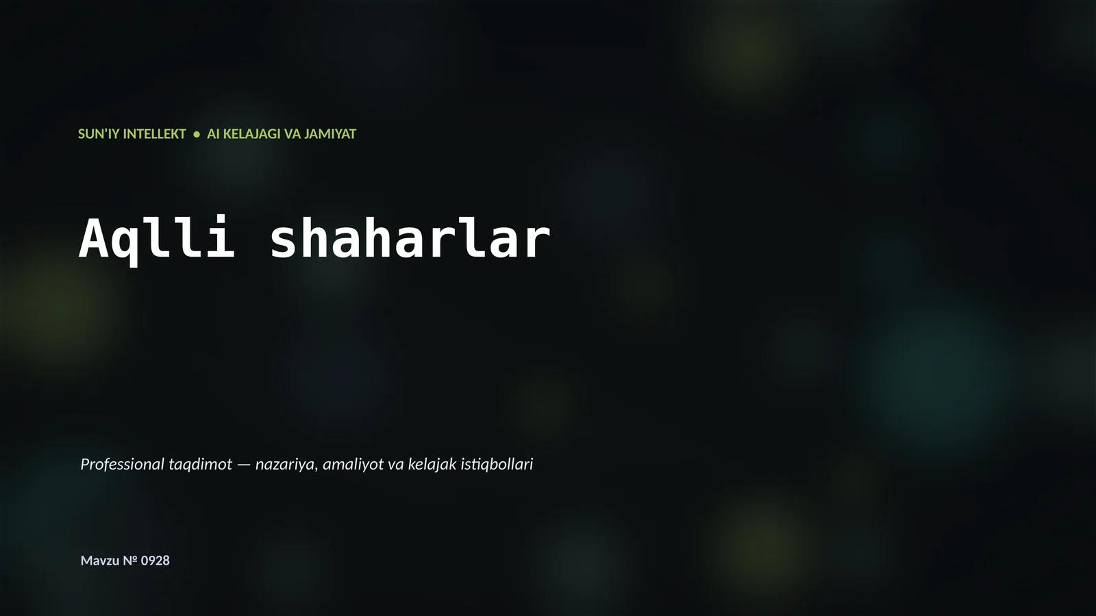 Aqlli shaharlar