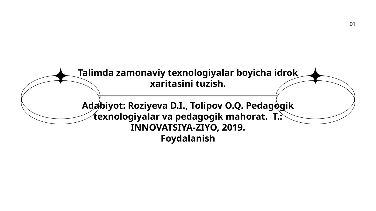 Talimda zamonaviy texnologiyalar boyicha idrok xaritasini tuzish