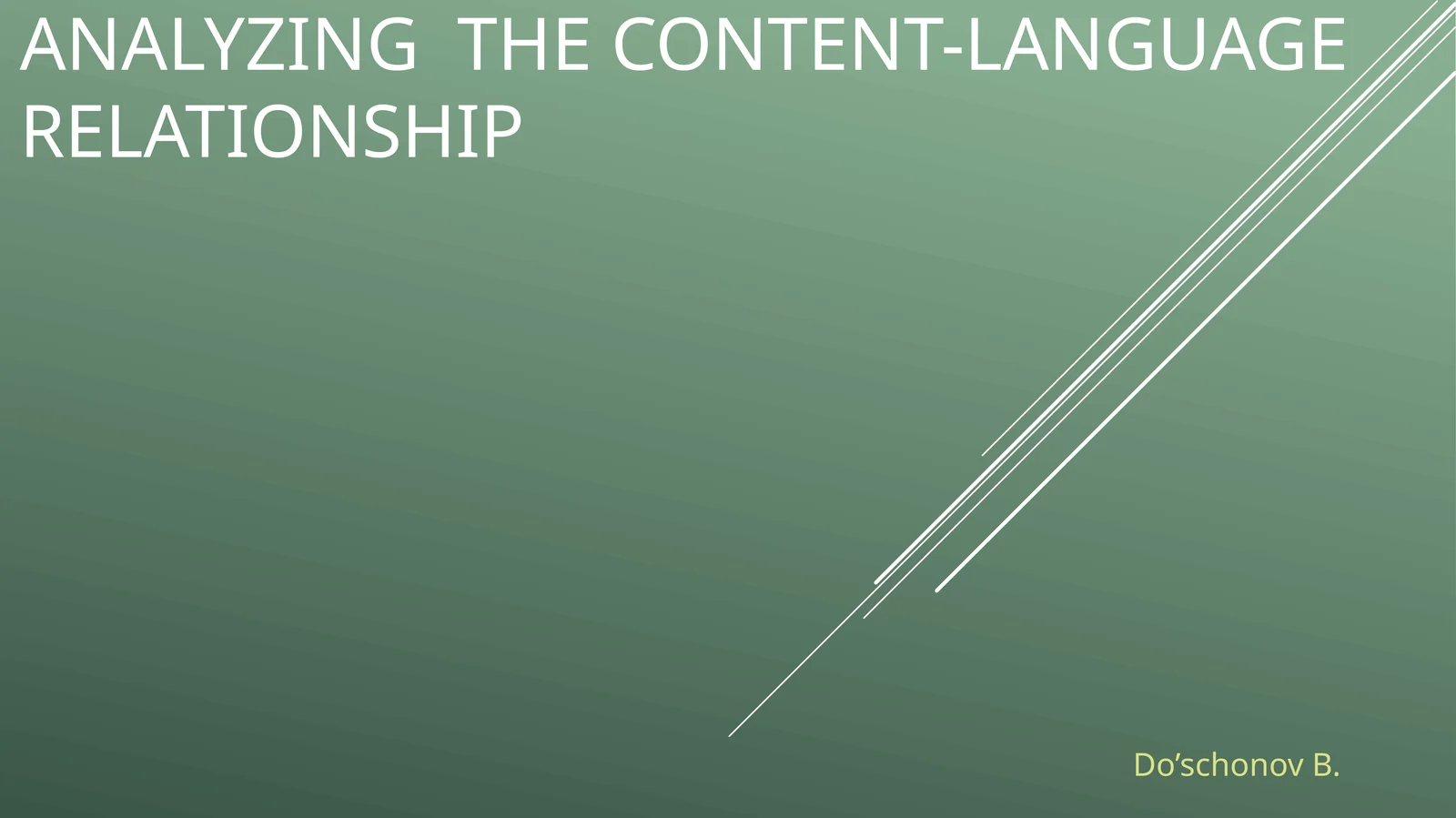 Analyzing the content-language relationship