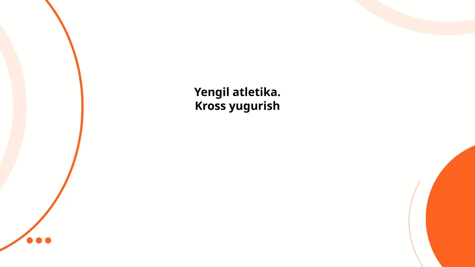 Yengil atletika. Kross yugurish