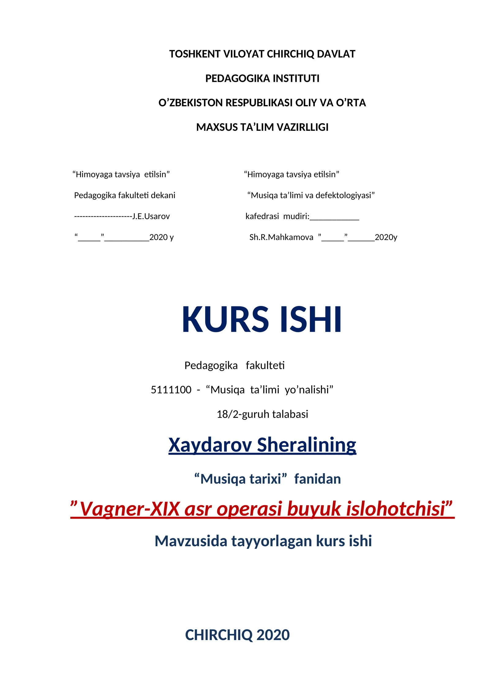 Vagner-XIX asr operasi buyuk islohotchisi