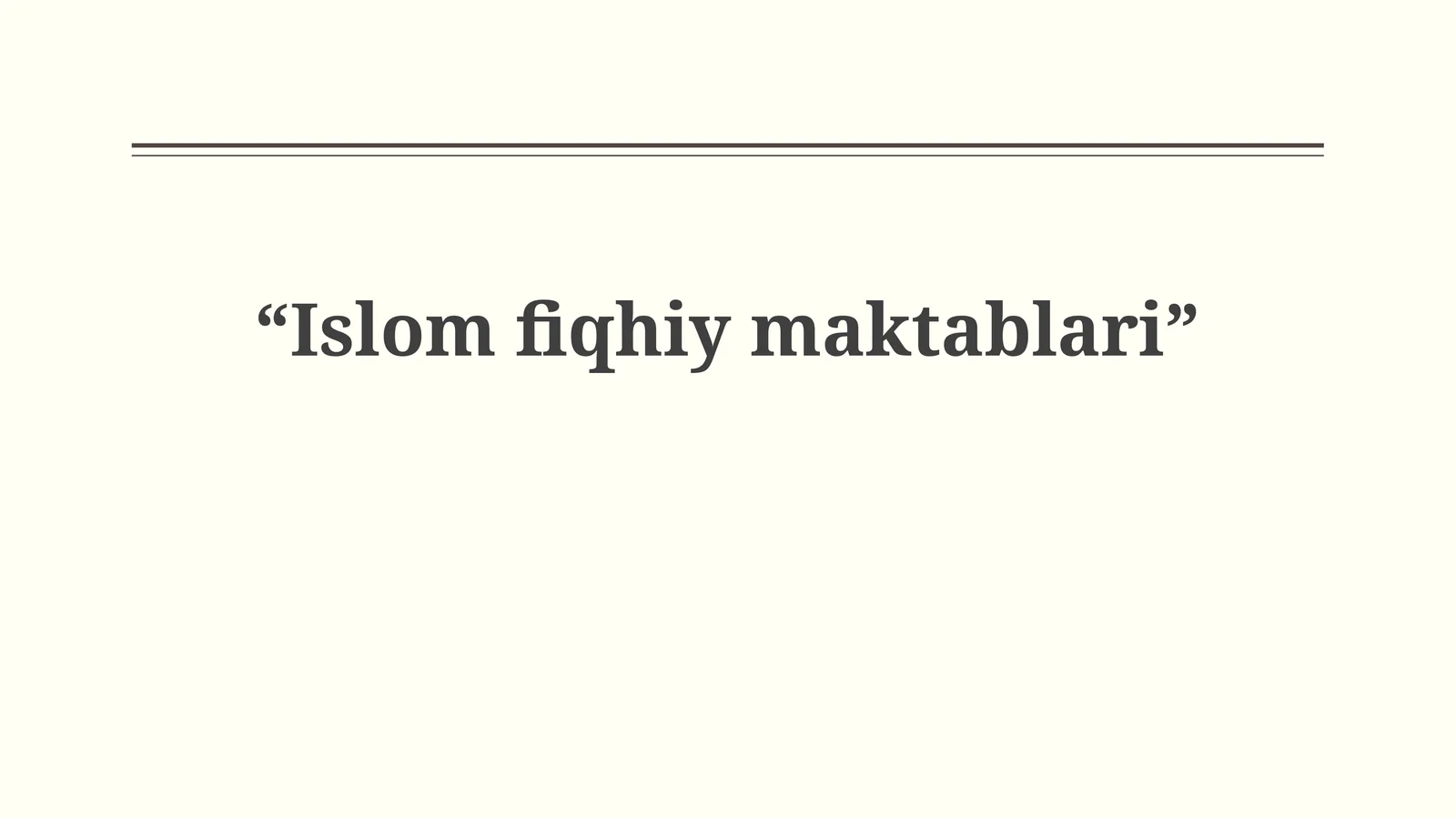 Islom fiqhiymaktablari