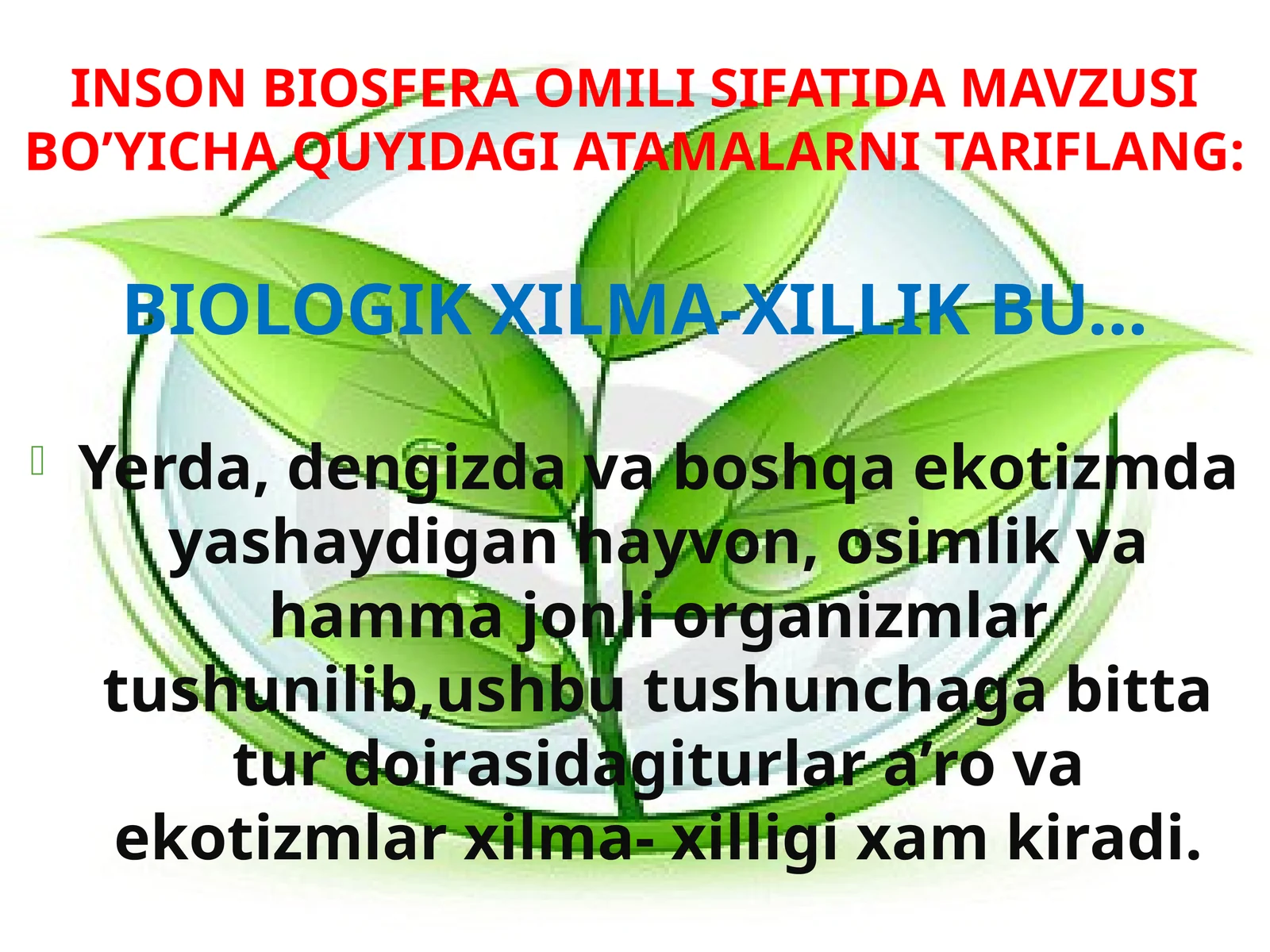 Inson biosfera omili sifatida