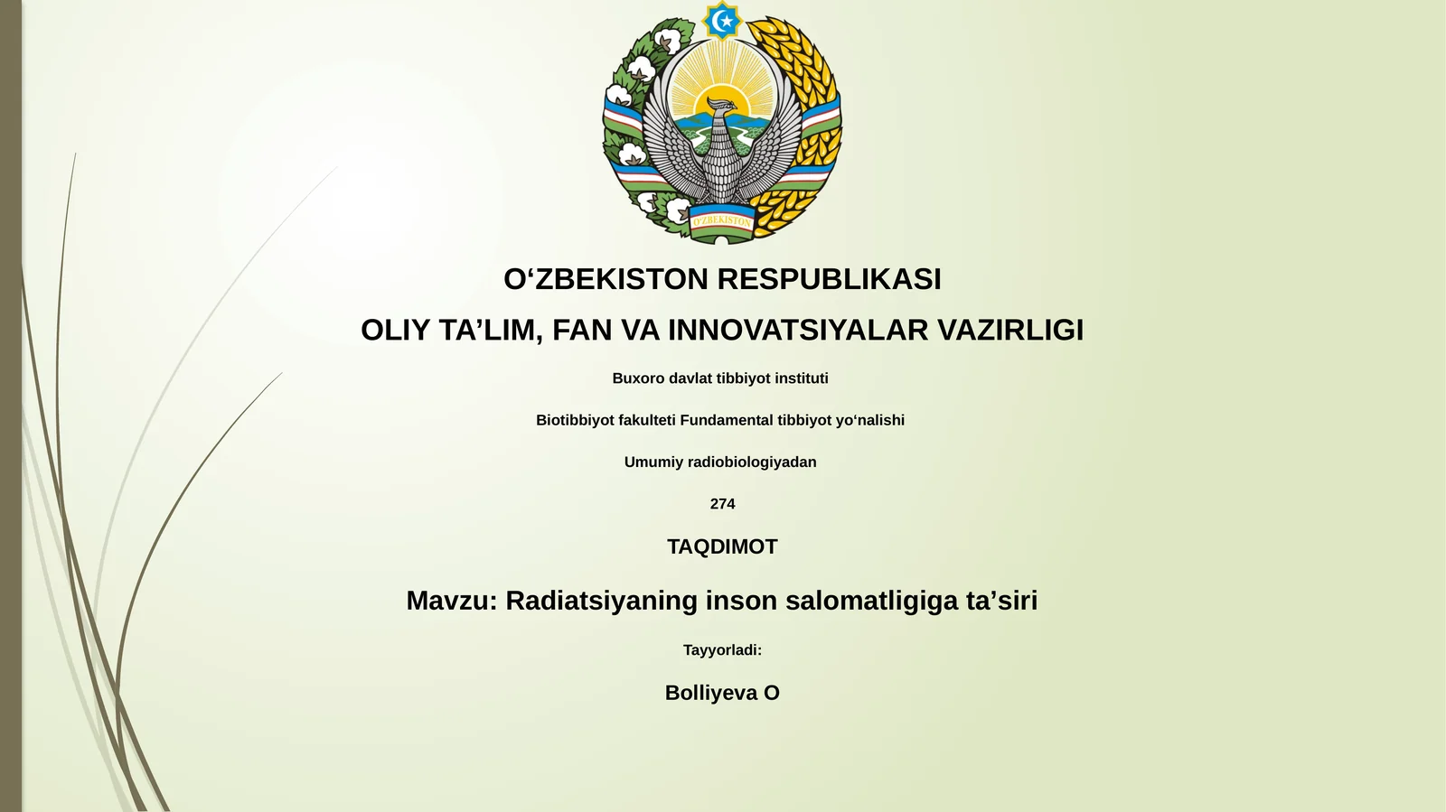 Radiatsiyaning inson salomatligiga ta'siri