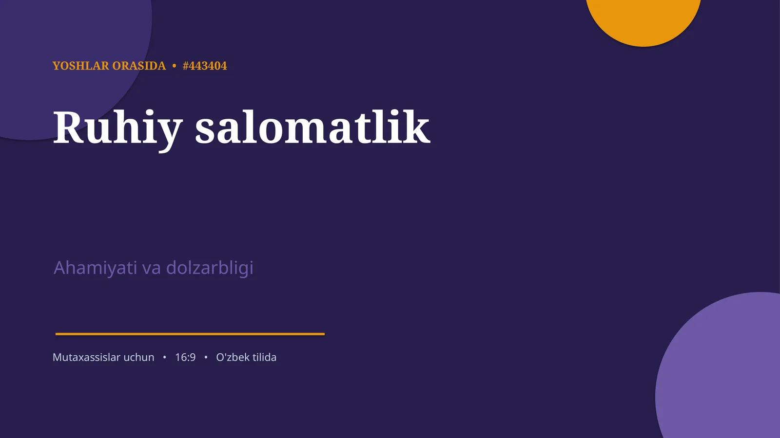 Ruhiy salomatlik