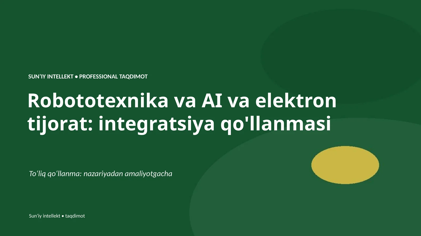 Robototexnika va AI va elektron tijorat: integratsiya qo'llanmasi