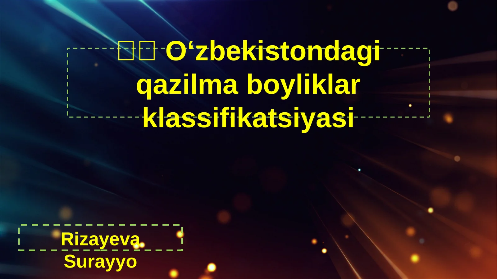 O‘zbekistondagi qazilma boyliklar klassifikatsiyasi