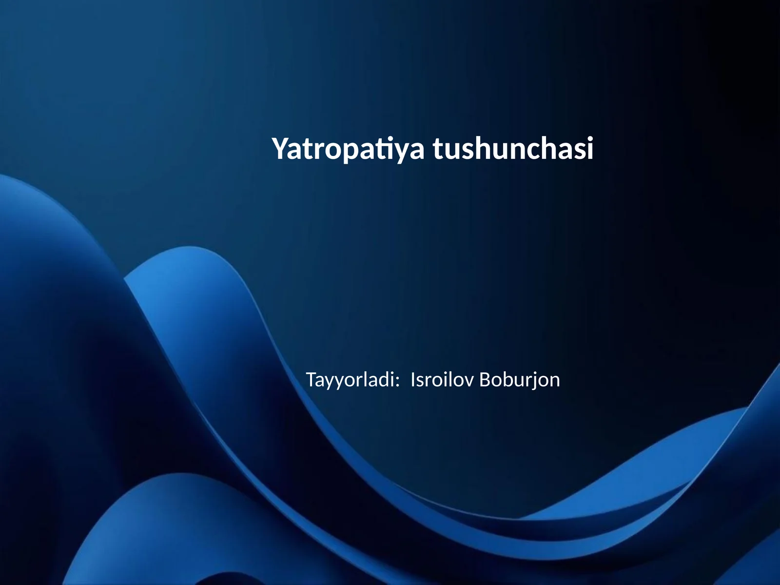 Yatropatiya tushunchasi