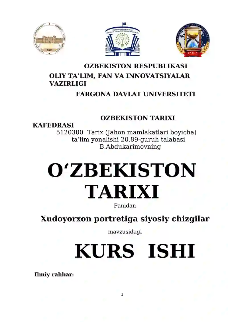Xudoyorxon portretiga chizgilar