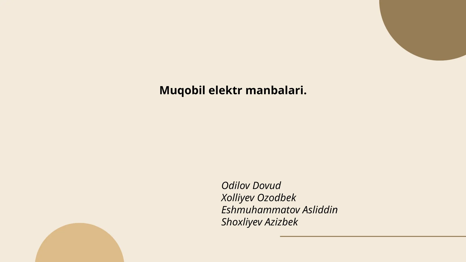 Quyosh energiyasi va fotovoltaik tizimlar