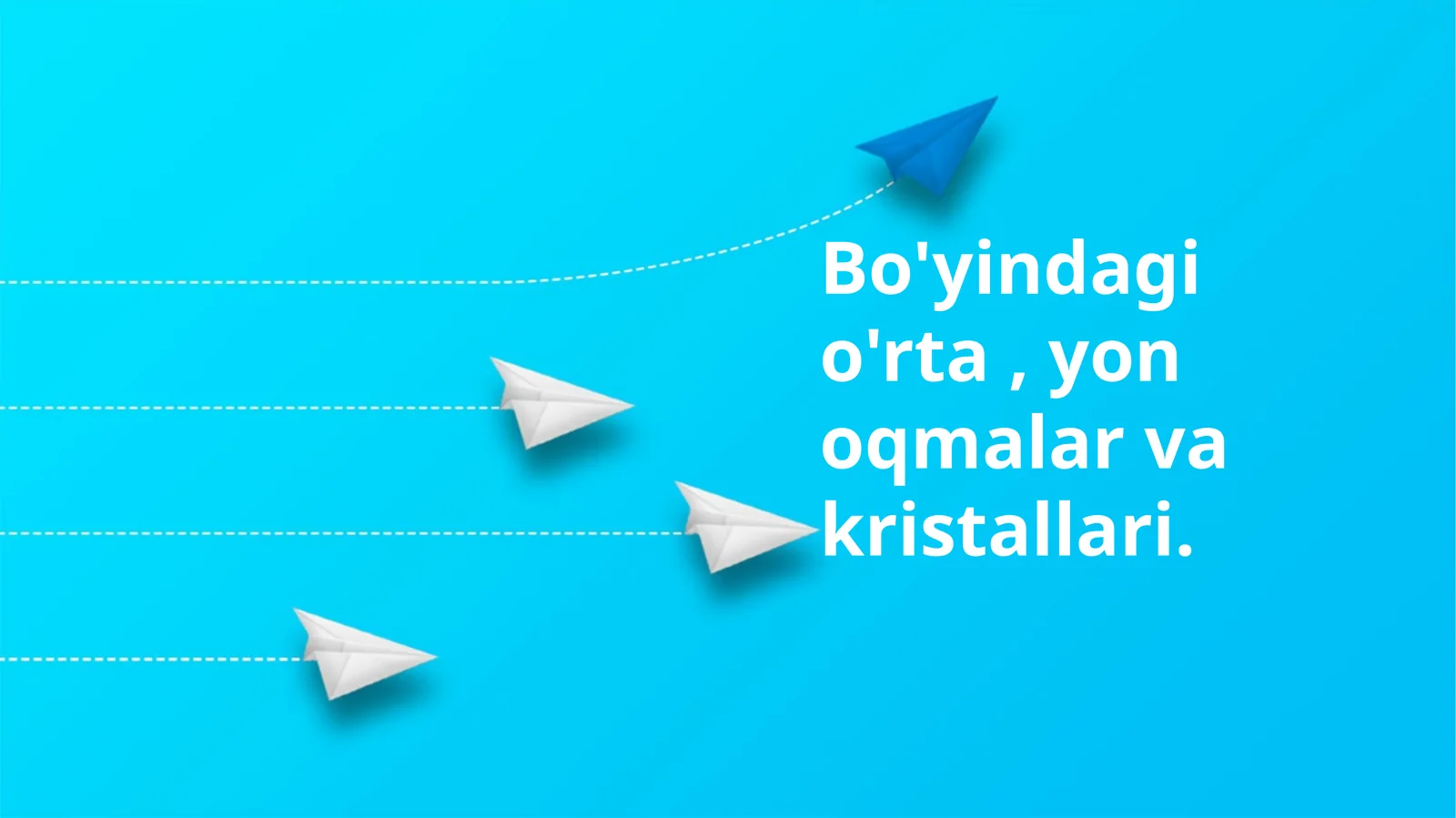 Bo'yindagi o'rta, yon oqmalar va kristallari